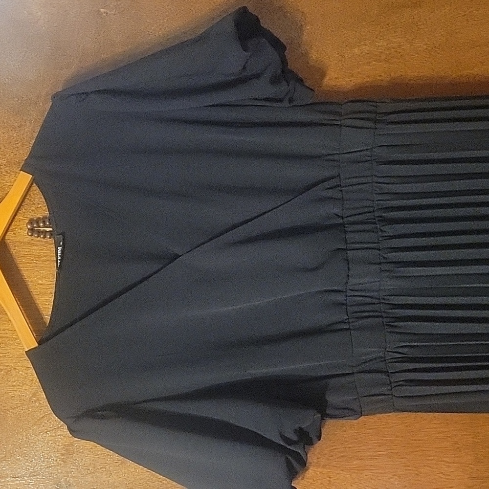 Black pleated dress